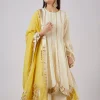 Ivory Cotton Silk Anarkali With Gotta Work