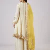 Ivory Cotton Silk Anarkali With Gotta Work