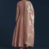 Pink Tissue Anarkali Set with Zardozi Work