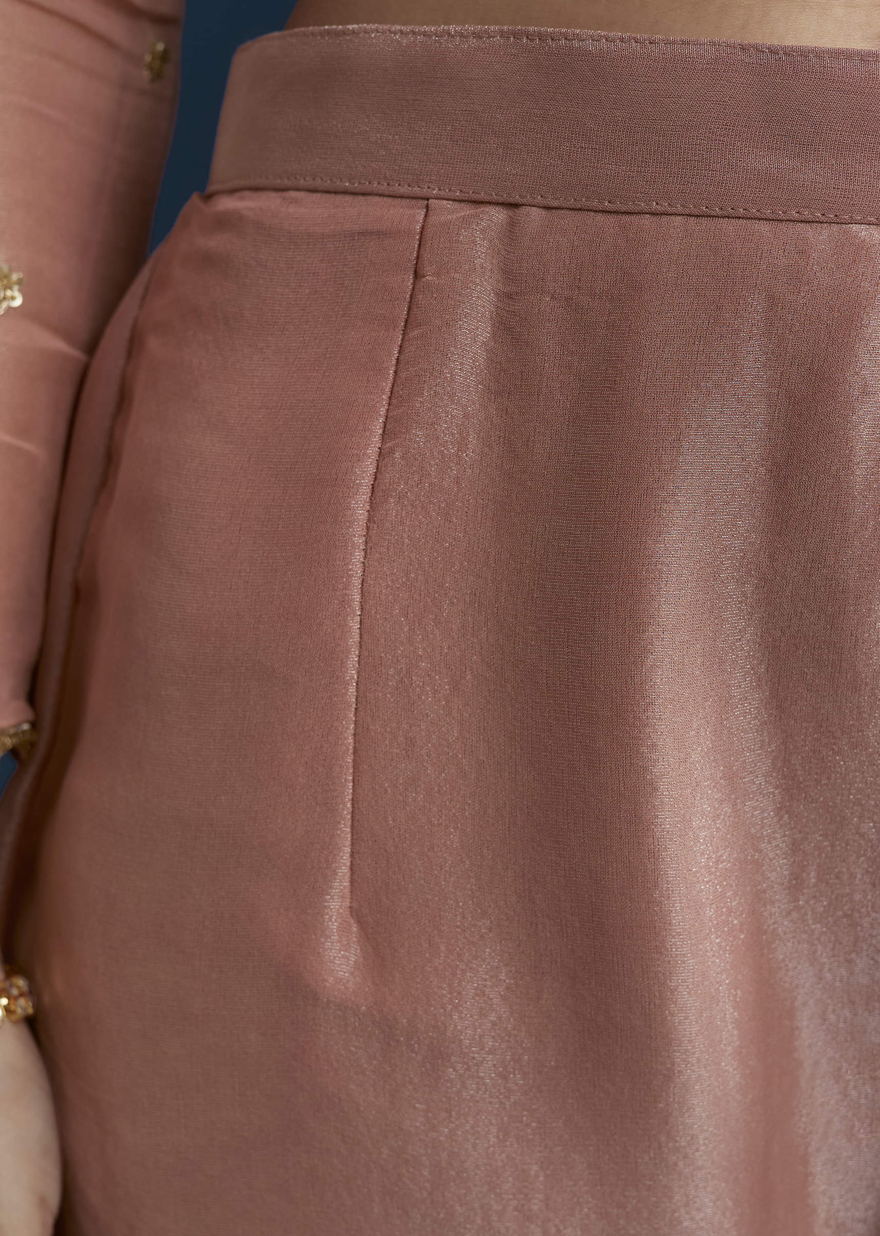 Pink Tissue Anarkali Set with Zardozi Work