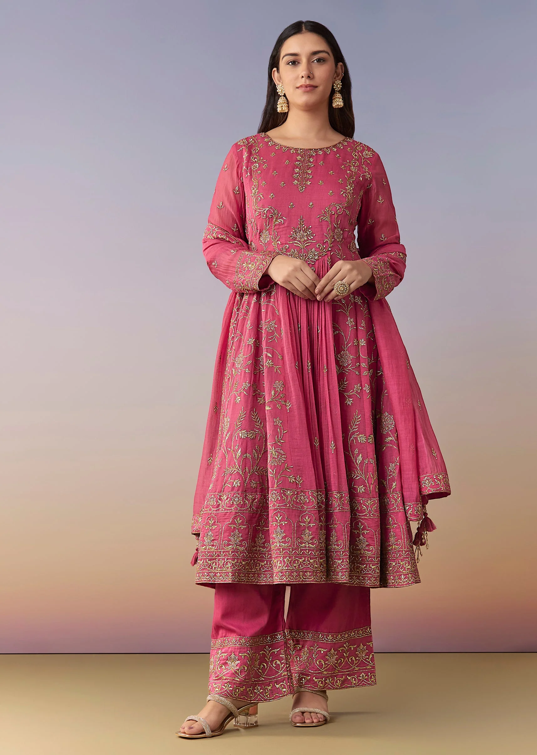 17672-pink-metallic-embroidered-anarkali-suit-set-with-pant-and-dupatta-1.webp Pink Metallic Embroidered Anarkali Suit Set With Pant And Dupatta