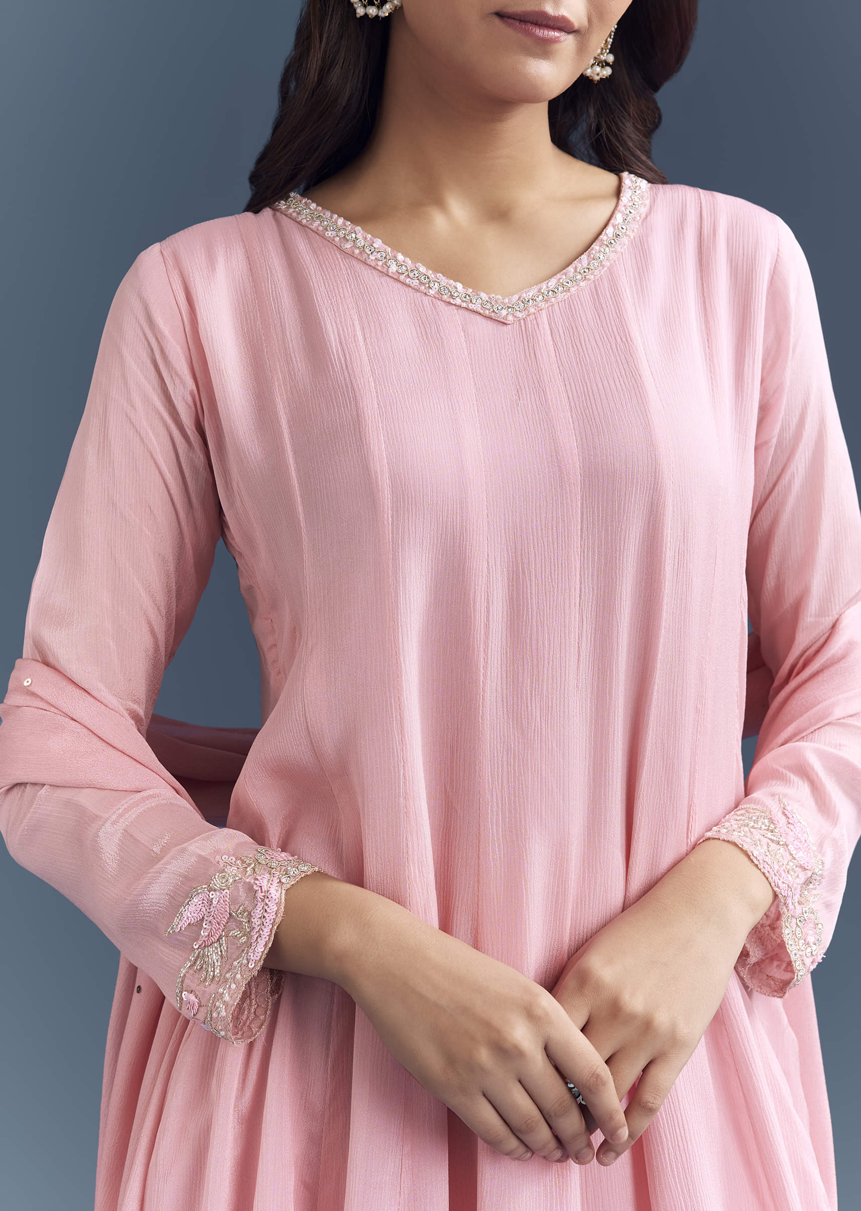 17686-light-pink-chinon-anarkali-suit-with-cutdana-and-sequins-embroidery-1.jpg Light Pink Chinon Anarkali Suit With Cutdana And Sequins Embroidery