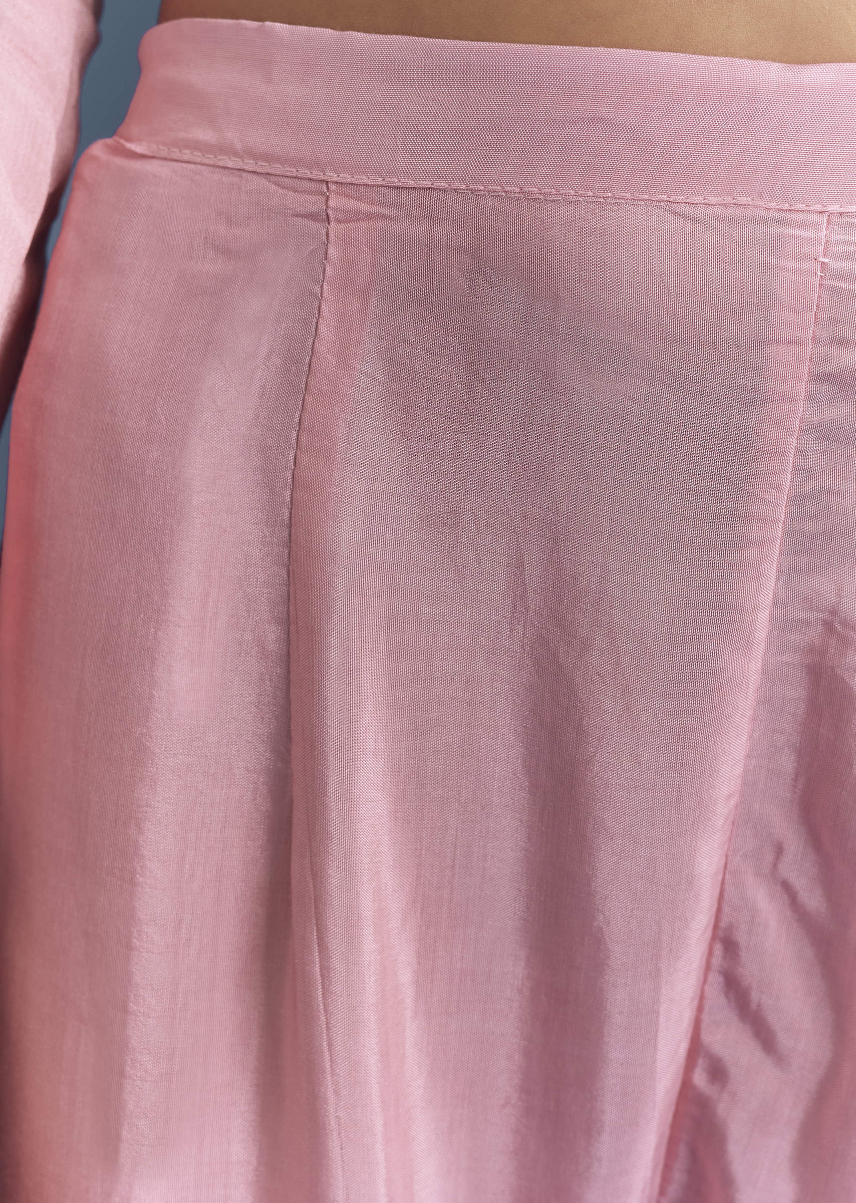 Light Pink Chinon Anarkali Suit With Cutdana And Sequins Embroidery