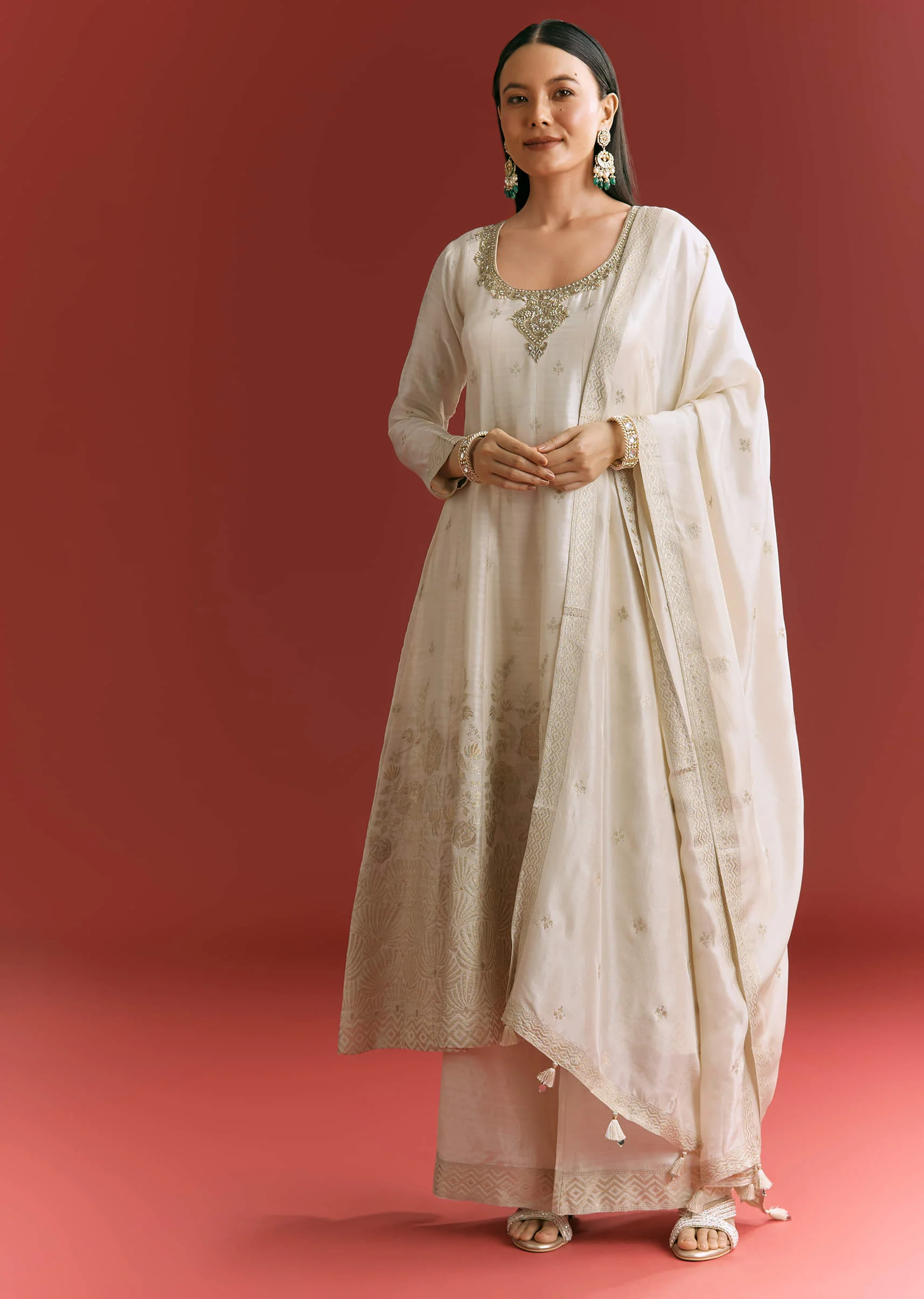 17701-off-white-jaquard-silk-anarkali-suit-with-dupatta-1.webp Off White Jaquard Silk Anarkali Suit With Dupatta