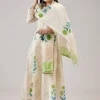 Green Hand Block Print Anarkali With Gotta Lace Work