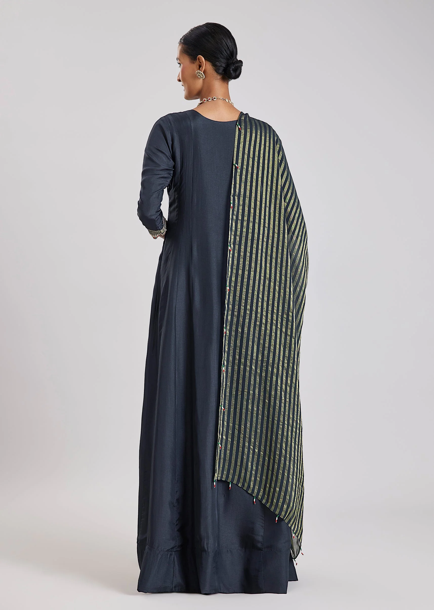 Blue Silk Anarkali