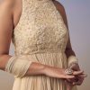 Ivory Backless Anarkali with Dupatta