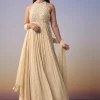 Ivory Backless Anarkali with Dupatta