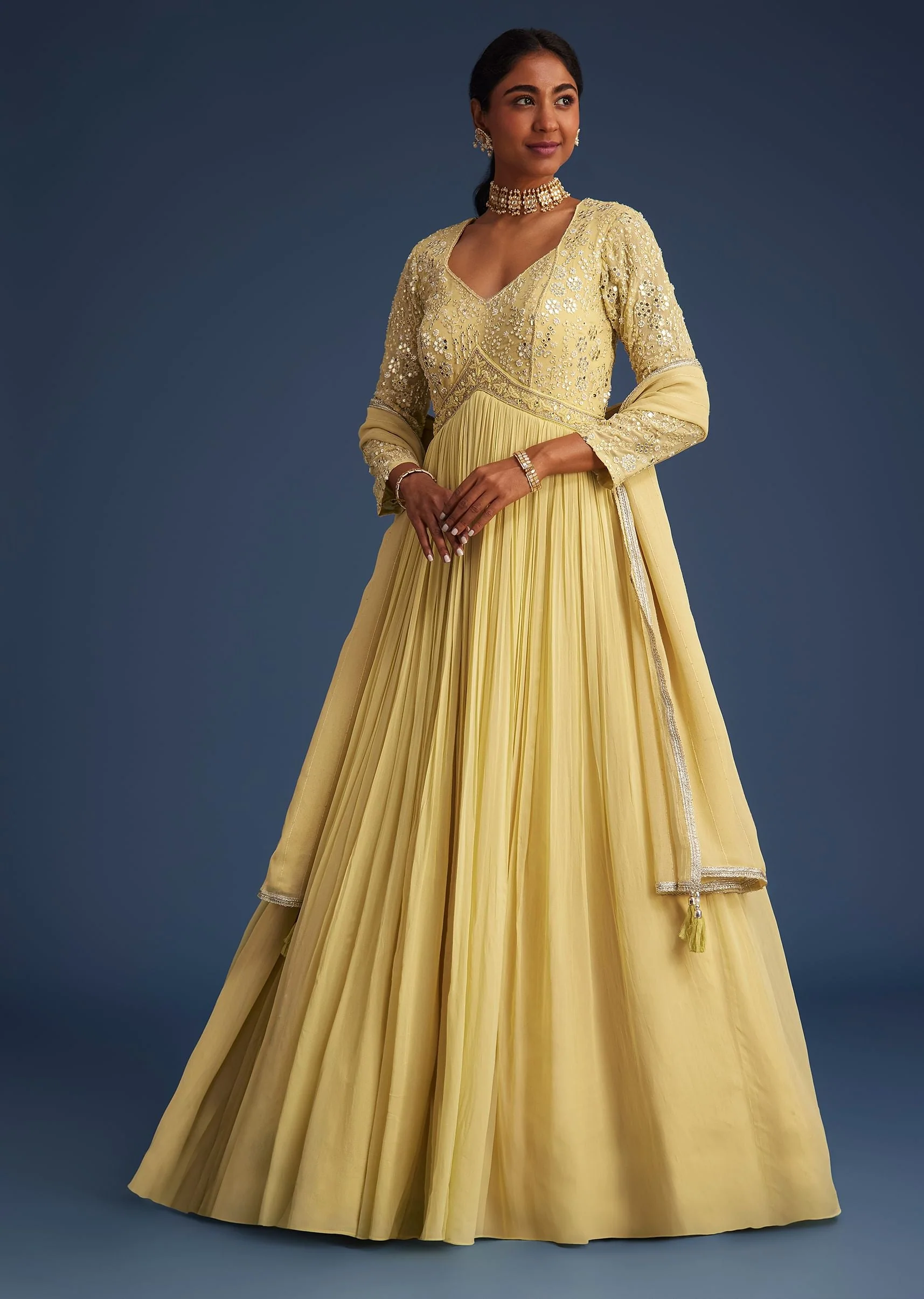 17789-light-yellow-georgette-anarkali-with-mirror-and-sequin-work-3.webp Light Yellow Georgette Anarkali With Mirror And Sequin Work