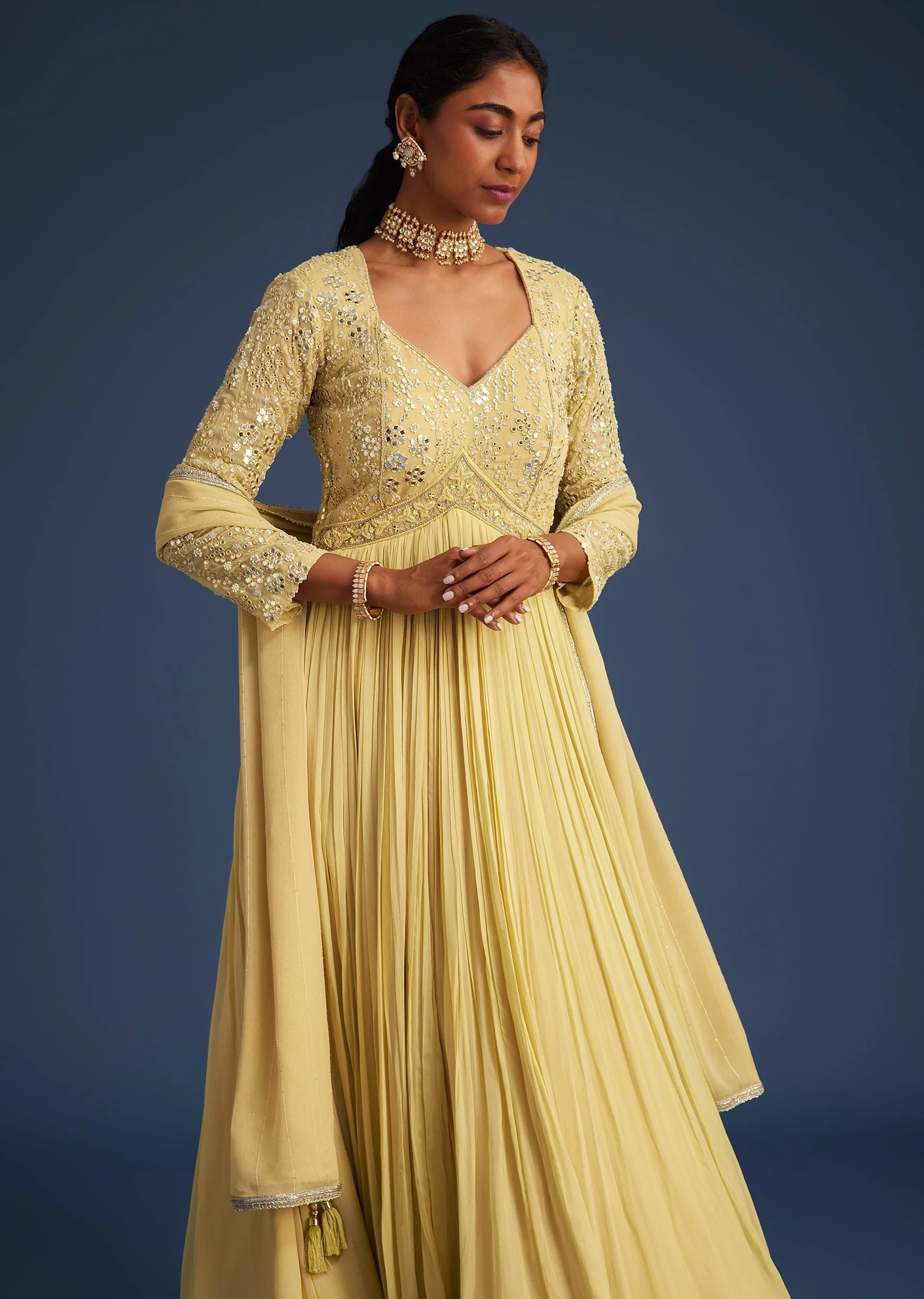 17789-light-yellow-georgette-anarkali-with-mirror-and-sequin-work-4.webp Light Yellow Georgette Anarkali With Mirror And Sequin Work