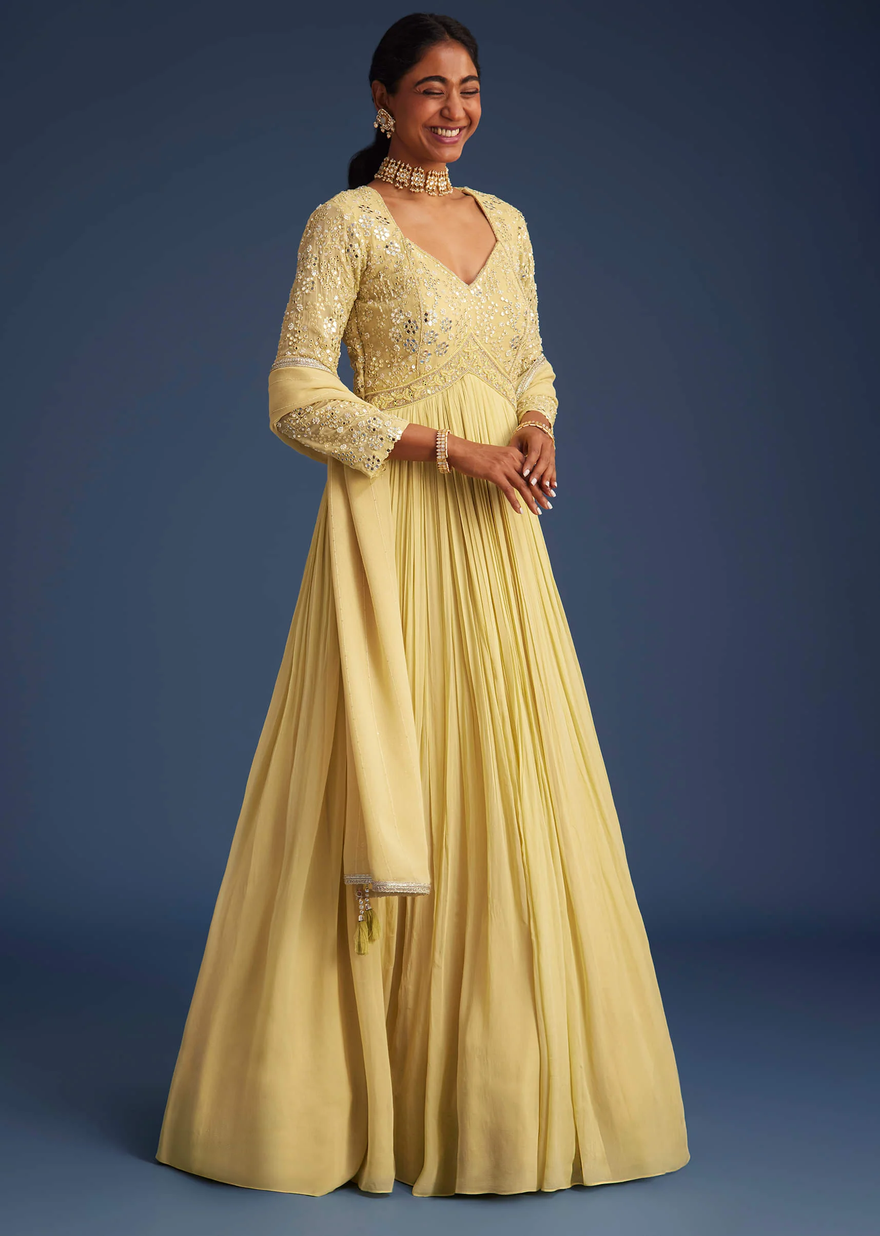 17789-light-yellow-georgette-anarkali-with-mirror-and-sequin-work-6.webp Light Yellow Georgette Anarkali With Mirror And Sequin Work