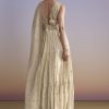 Cream Tissue Anarkali Suit With Zari Work