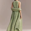 Mint Green Tissue Anarkali Suit With Cutdana And Beads Embroidery