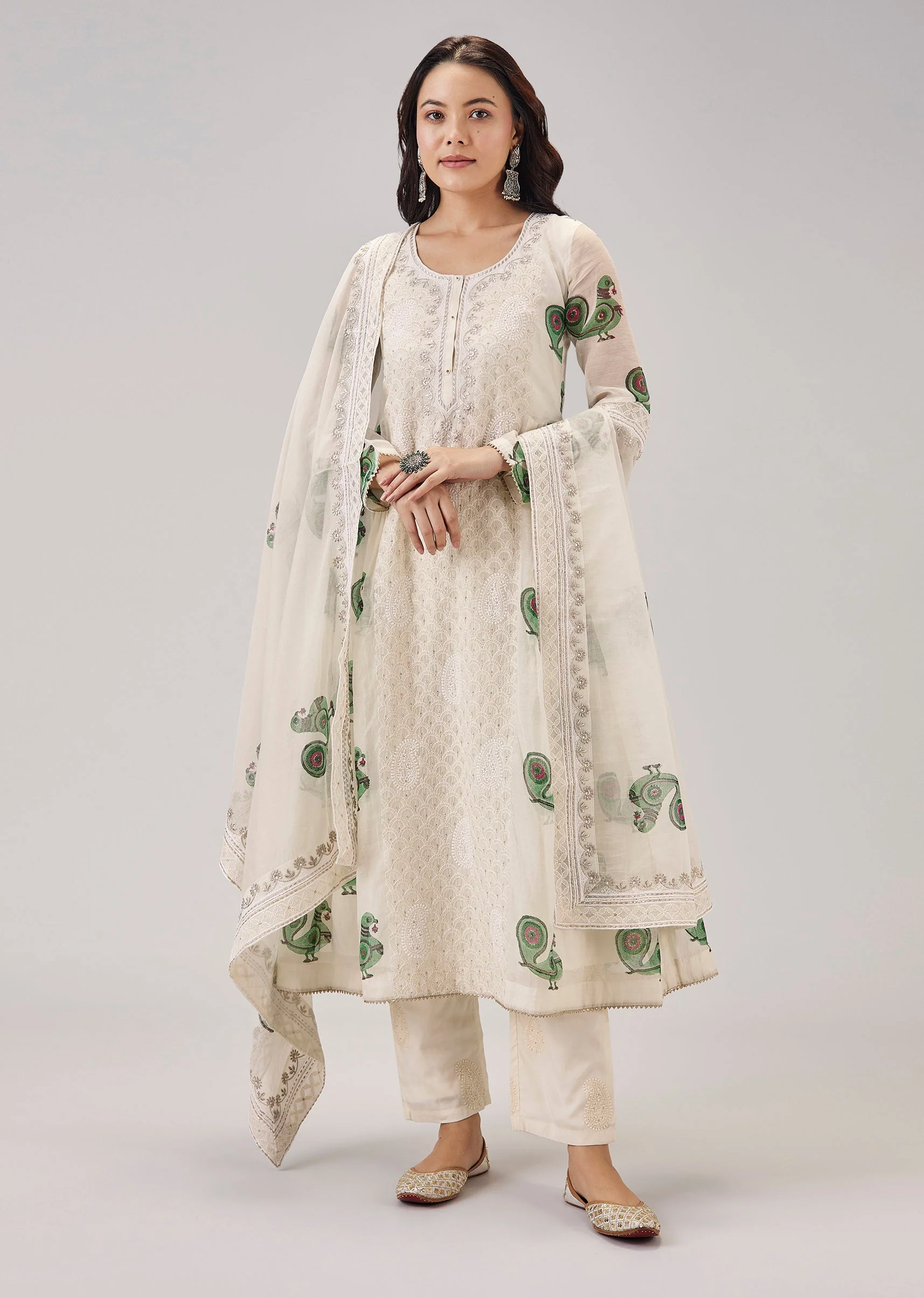 1781-green-hand-block-print-with-lucknowi-work-anarkali-1.webp Green Hand Block Print With Lucknowi Work Anarkali
