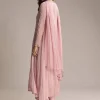 Pink Chinon Anarkali Suit With Cutdana And Sequins Work