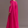 Pink Chinon Cutdana Embroidered Anarkali Dupatta Suit