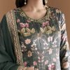 Dark Green Silk Anarkali Suit With Floral Print