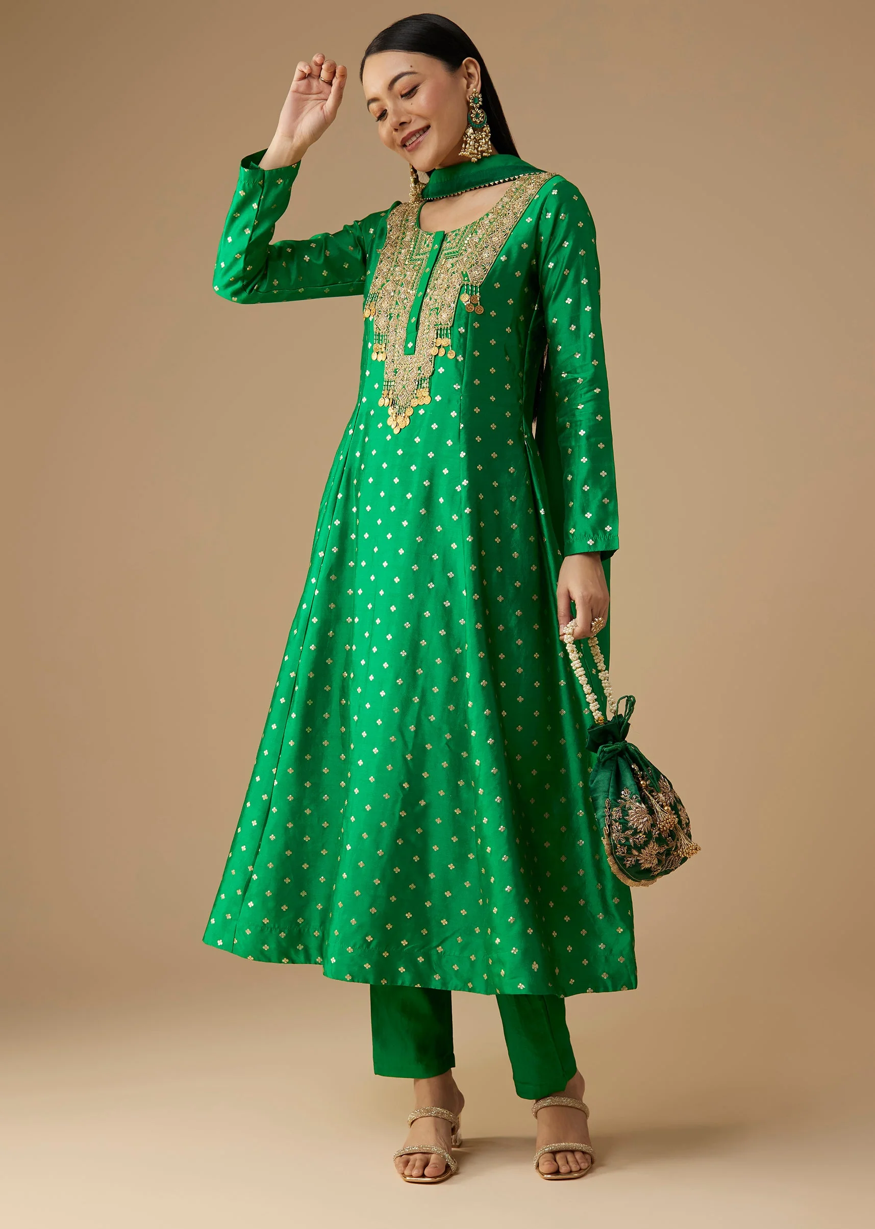 17891-green-silk-butti-work-anarkali-set-1.webp Green Silk Butti Work Anarkali Set