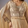 Cream Zardosi Jacket Anarkali Set With Dupatta