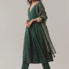 17907-green-sequin-embellished-silk-anarkali-set-2.webp Green Sequin Embellished Silk Anarkali Set