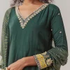 17907-green-sequin-embellished-silk-anarkali-set-3.webp Green Sequin Embellished Silk Anarkali Set