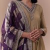 Gold Zardozi Work Anarkali with Dupatta