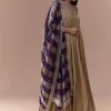 Gold Zardozi Work Anarkali with Dupatta