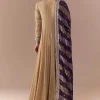Gold Zardozi Work Anarkali with Dupatta