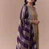 Gold Zardozi Work Anarkali with Dupatta