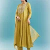 Green Anarkali Set With Sequins And Resham Work