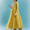 Green Anarkali Set With Sequins And Resham Work