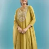 Green Anarkali Set With Sequins And Resham Work