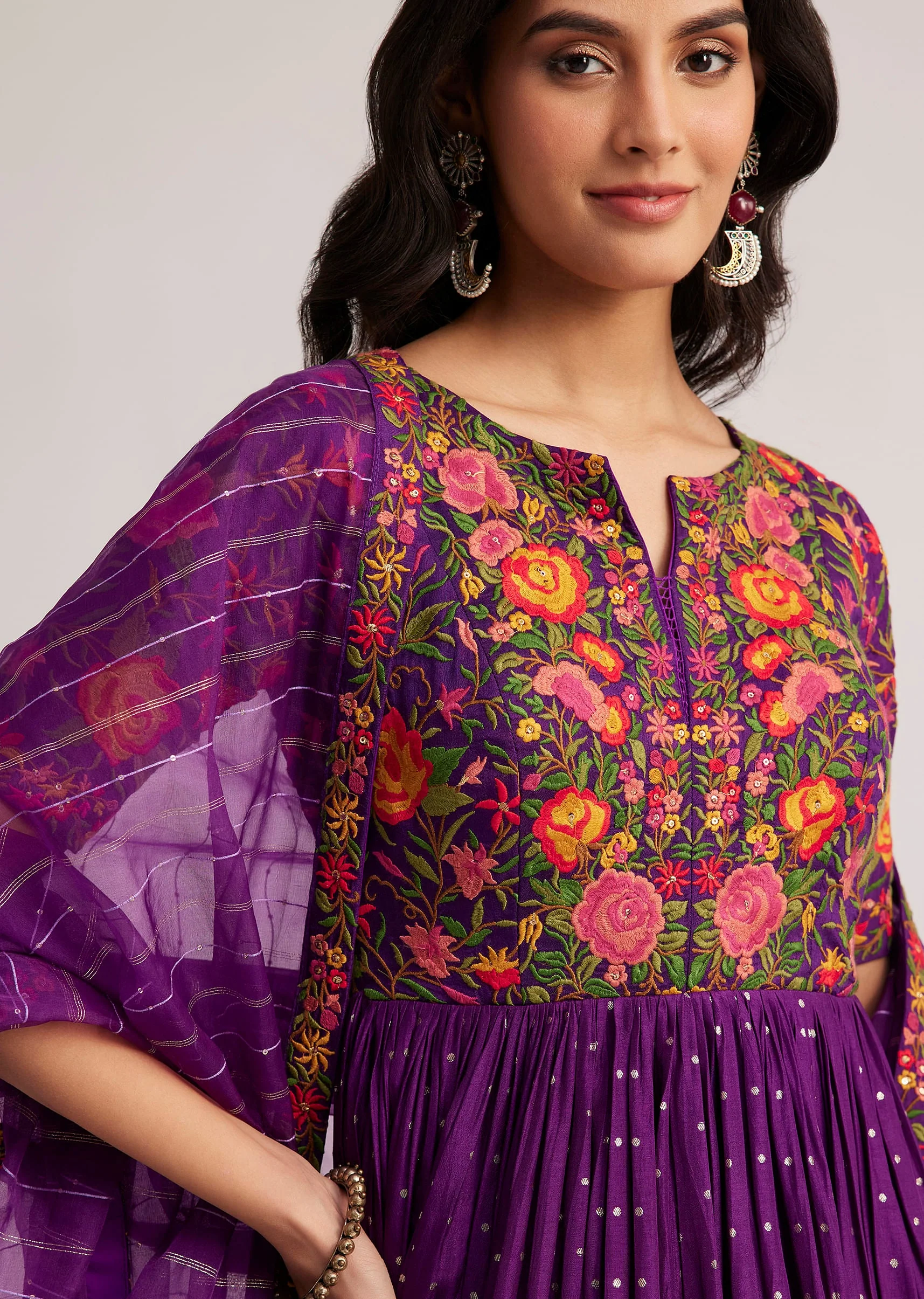 17945-purple-silk-bandhani-anarkali-with-organza-dupatta-2.webp Purple Silk Bandhani Anarkali With Organza Dupatta