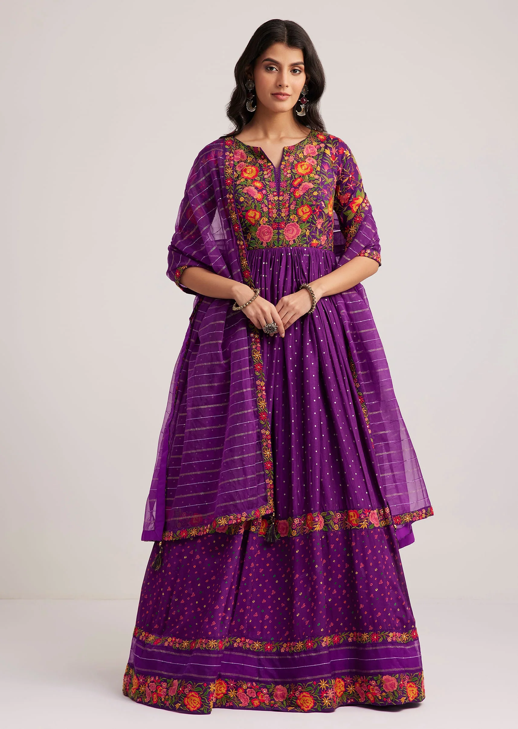 17945-purple-silk-bandhani-anarkali-with-organza-dupatta-3.webp Purple Silk Bandhani Anarkali With Organza Dupatta