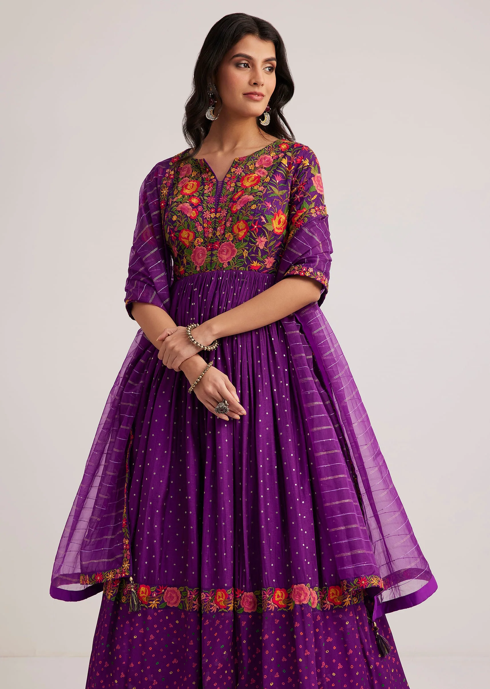 17945-purple-silk-bandhani-anarkali-with-organza-dupatta-4.webp Purple Silk Bandhani Anarkali With Organza Dupatta
