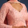 17957-peach-georgette-anarkali-with-mirror-and-sequin-work-2.jpg Peach Georgette Anarkali With Mirror And Sequin Work