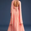 17957-peach-georgette-anarkali-with-mirror-and-sequin-work-4.webp Peach Georgette Anarkali With Mirror And Sequin Work