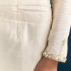 White Jacquard Anarkali Suit With Organza Dupatta