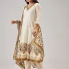 Yellow Printed Anarkali With Cut Dana Work