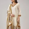 Yellow Printed Anarkali With Cut Dana Work
