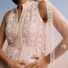 Pink Threadwork Anarkali With Dupatta