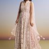 Pink Threadwork Anarkali With Dupatta