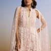 Pink Threadwork Anarkali With Dupatta