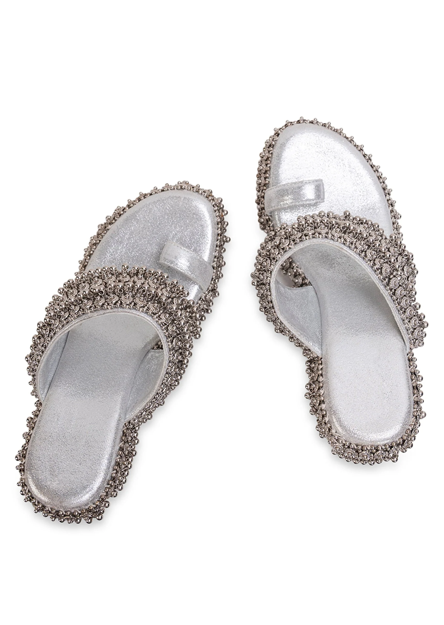 Silver Embellished Wedges
