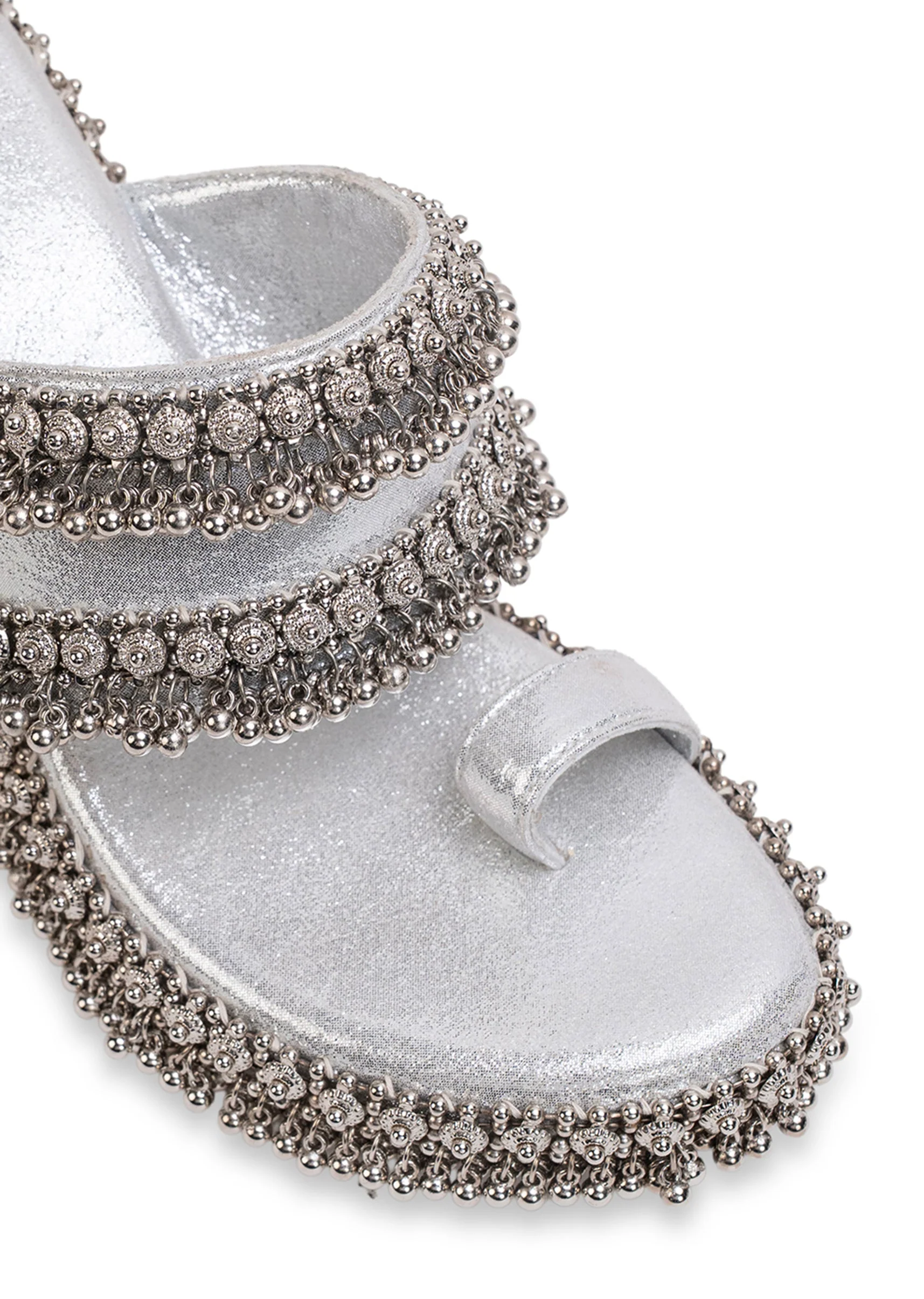 Silver Embellished Wedges