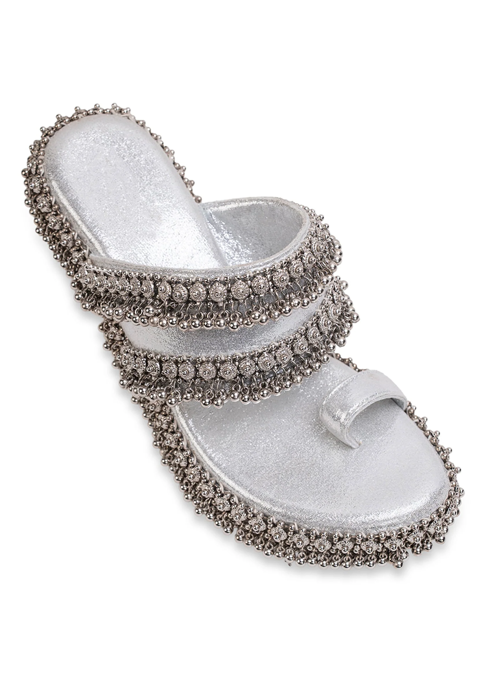 Silver Embellished Wedges
