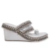 Silver Embellished Wedges