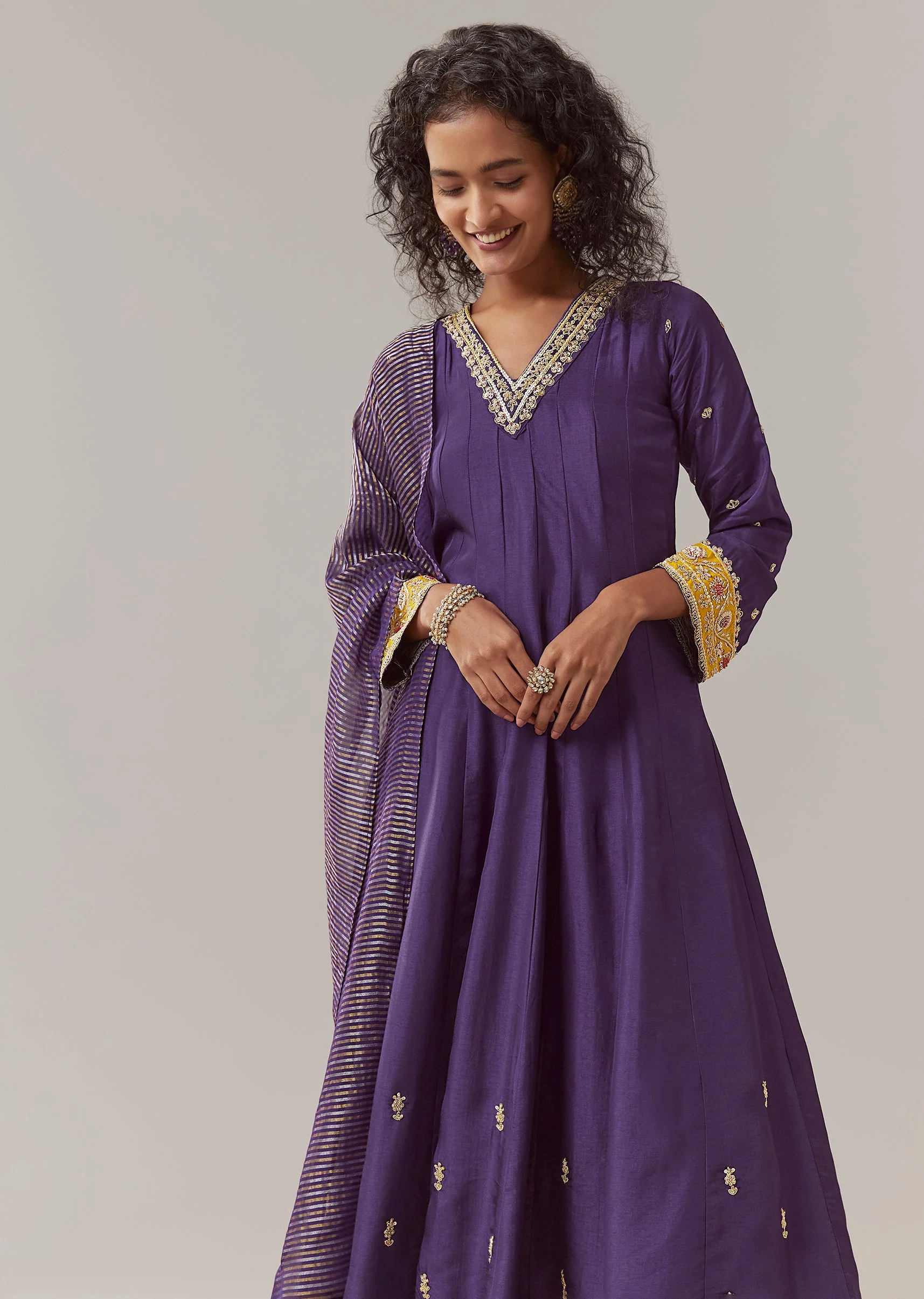 18002-purple-sequin-work-silk-anarkali-set-4.webp Purple Sequin Work Silk Anarkali Set