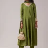 Green Dola Silk Zardozi Embellished Anarkali Pant Set