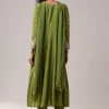 Green Dola Silk Zardozi Embellished Anarkali Pant Set